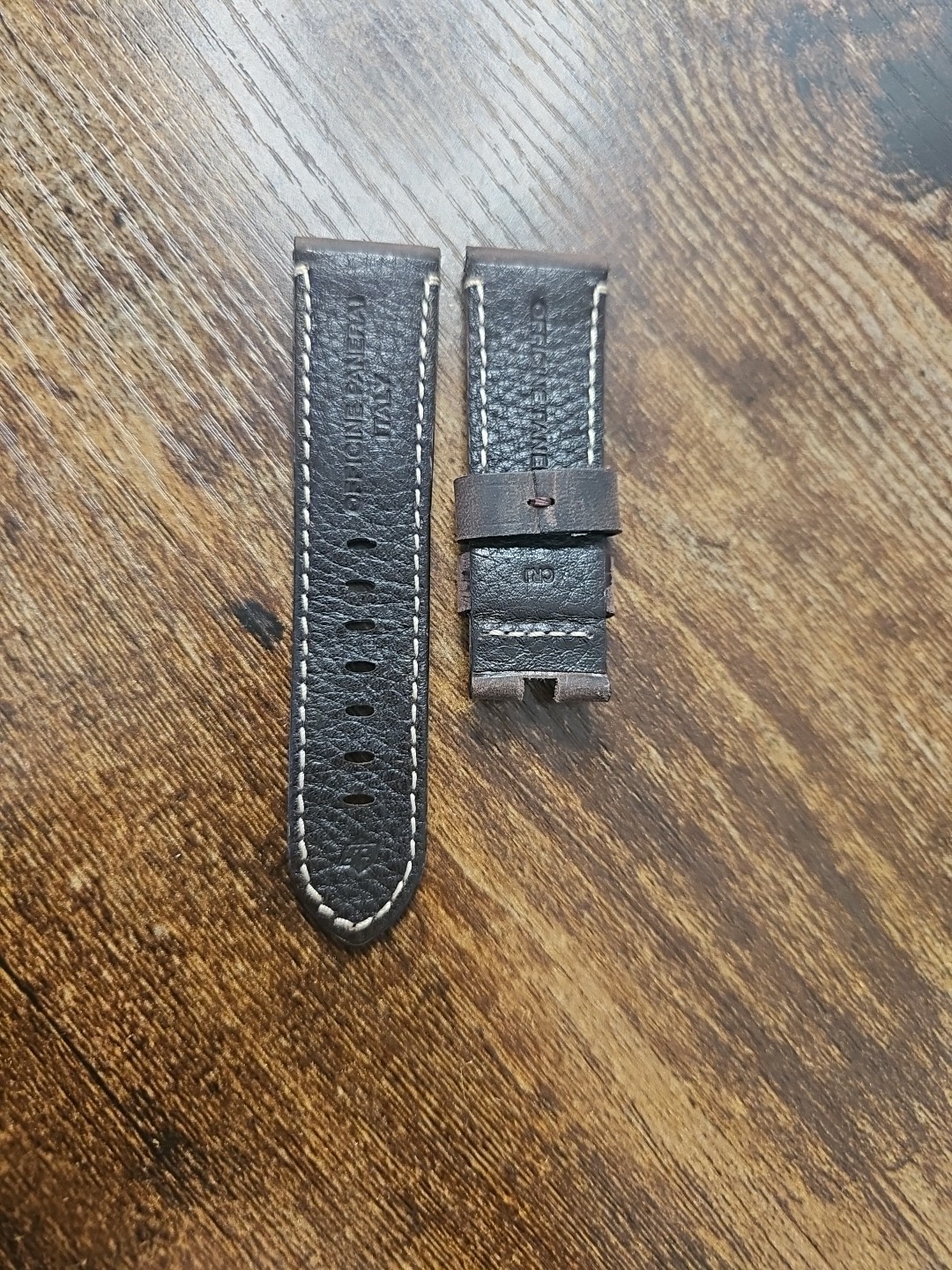 Panerai Watch 24mm OEM Brown Leather Strap for 22mm Deployment Buckle MX001SFW