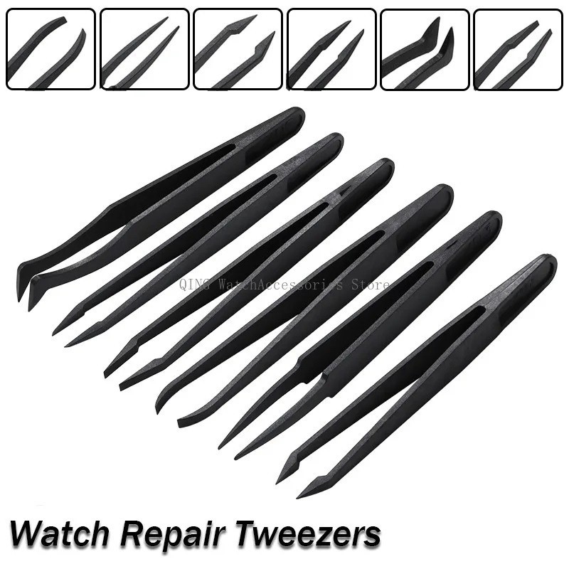 Watch Repair Tool Antistatic Plastic Tweezers for Watchmaker Trimmer Tweezers