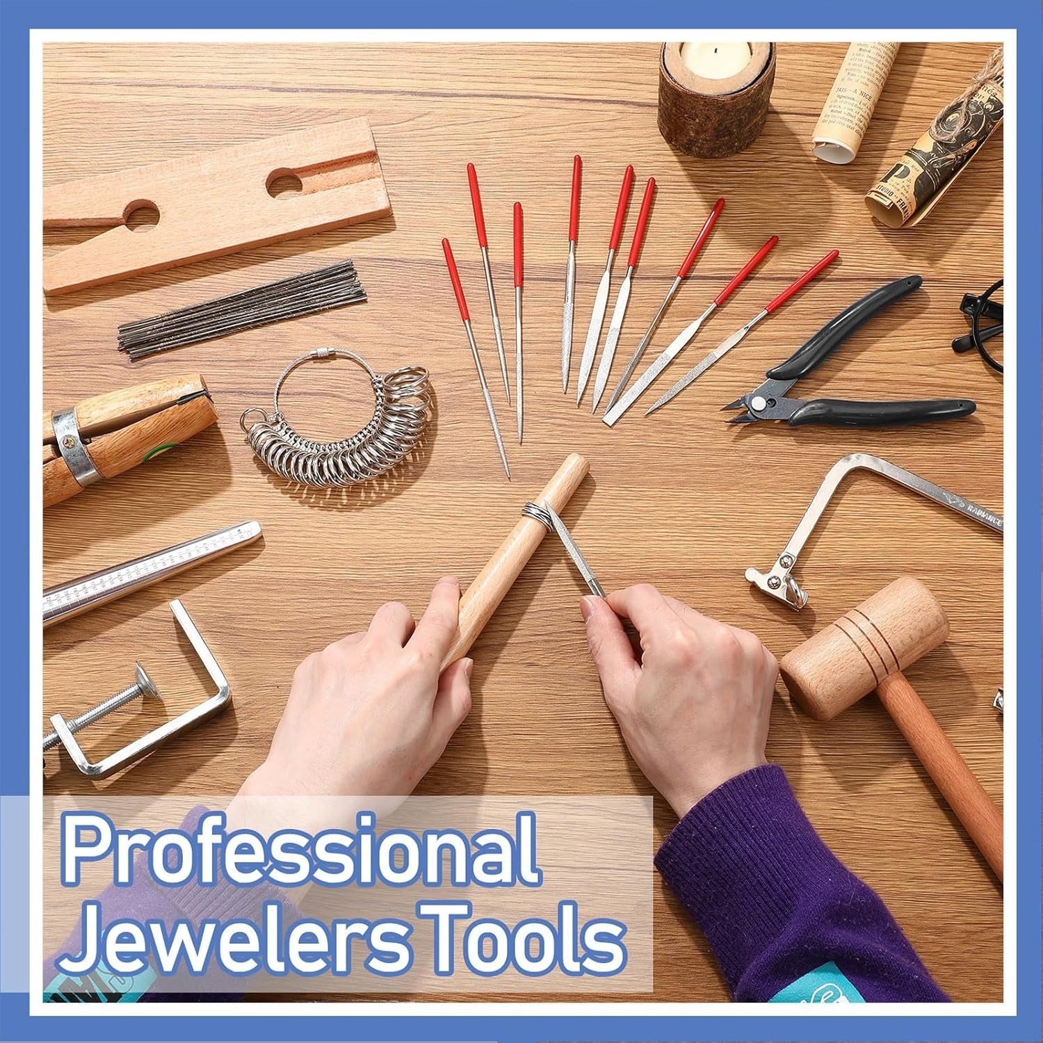 Jewelry Crafting Essentials: Jeweler’s Mallet, Saw Frame, and Ring Sizer Mandrel