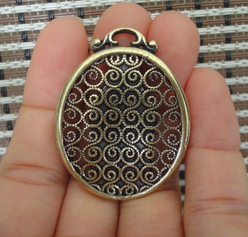 Vintage Style Pure Brass GuanYin Buddha Figurine Statue Pendant