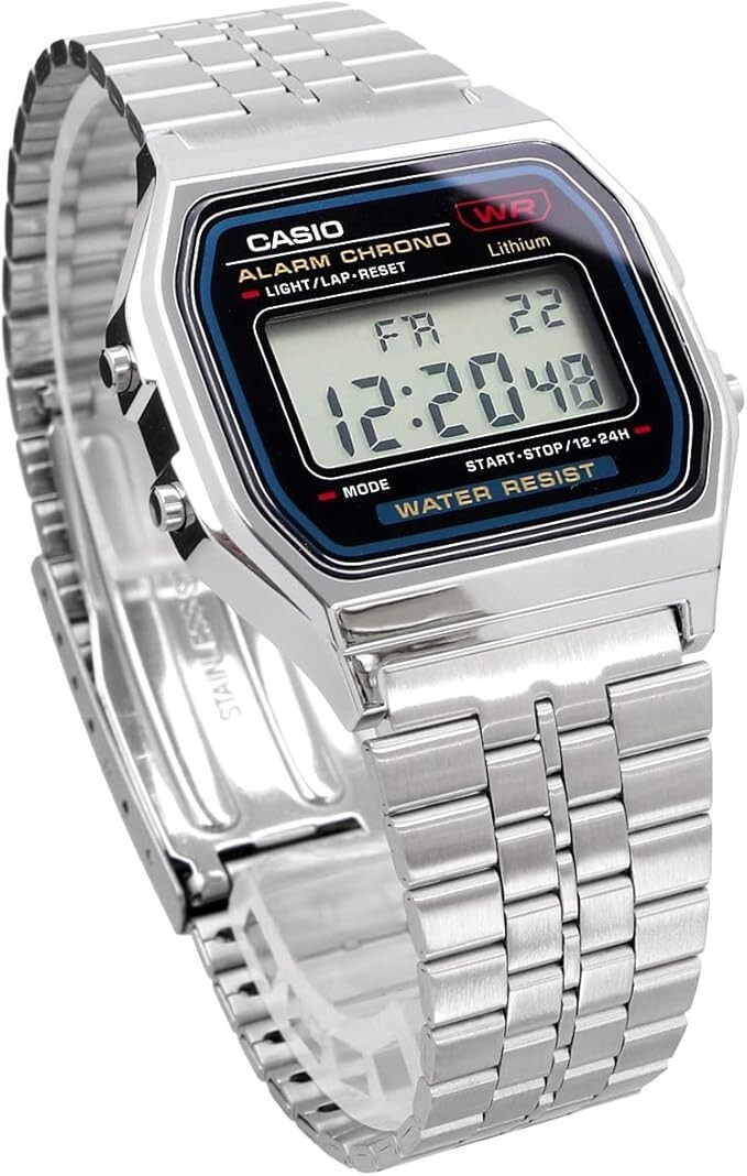 CASIO A159WA-N1 Made in Japan Classic Digital Watch Stainless Steel Band Japan