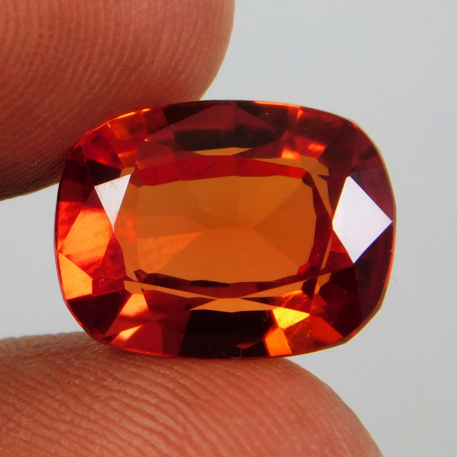 Certified 9.20 Ct Natural Orange Spinel Cushion Cut Untreated Loose Gemstone
