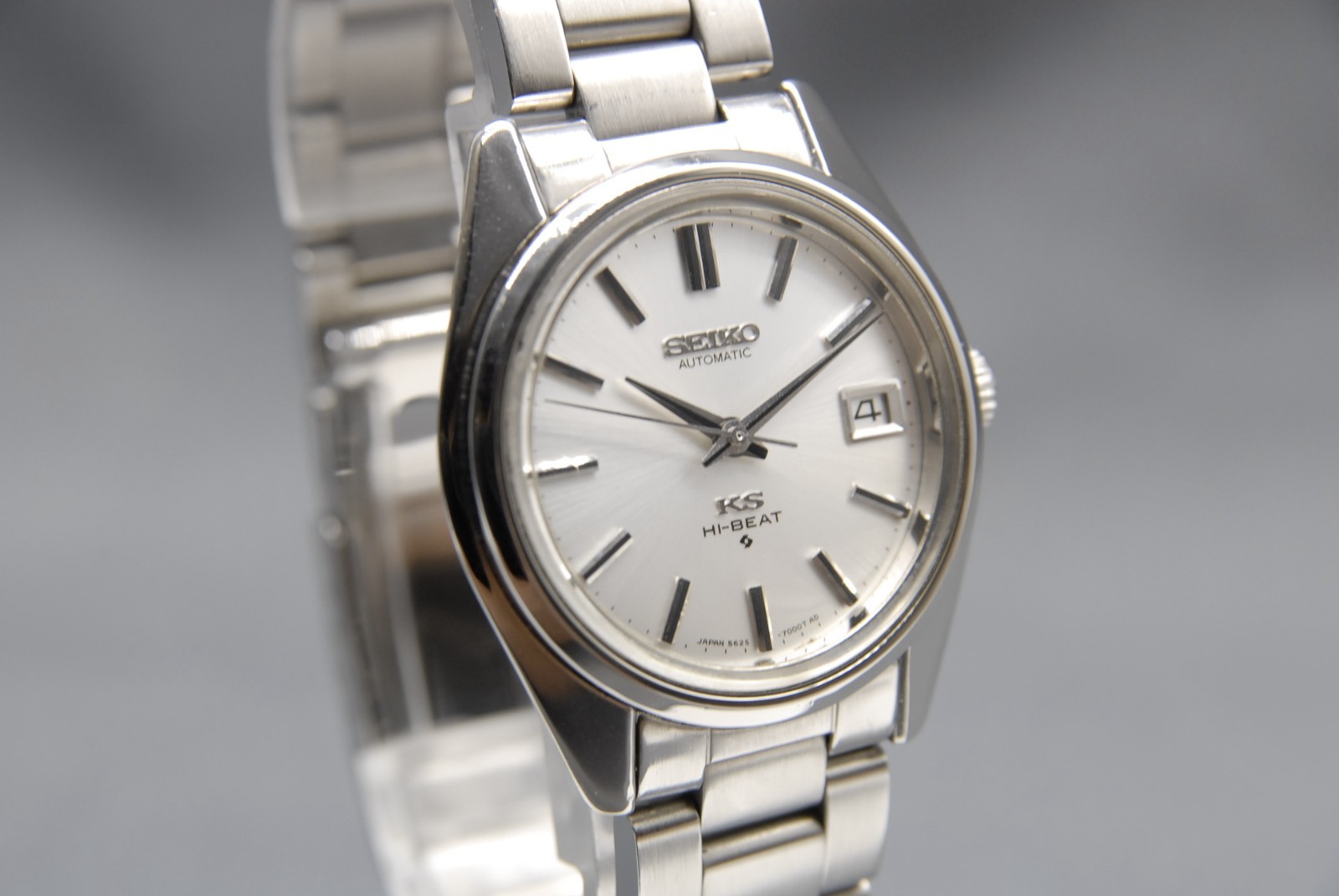 1968 [N MINT] Vintage KING SEIKO 5625-7000 KS Hi-Beat 35mm Silver AT Men’s Watch