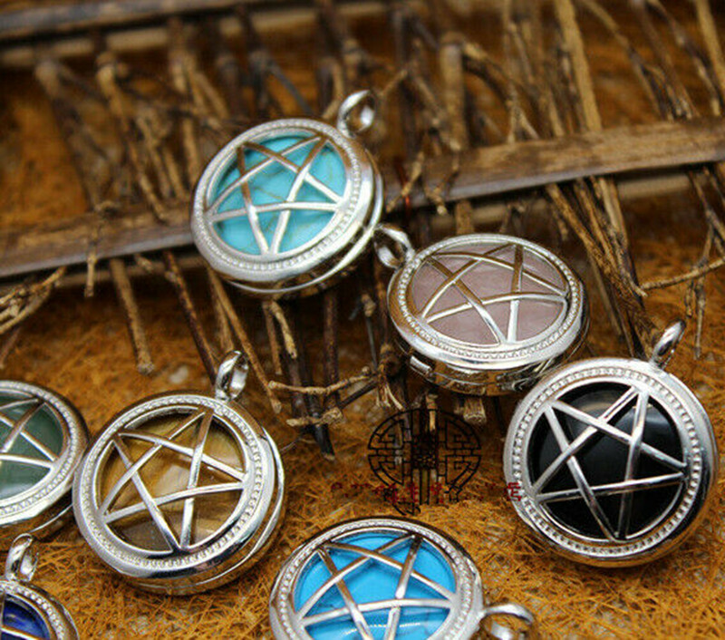 Wholesale 10pcs Natural Mixed Stone Hollow Out Five Star Box Amulet Luck Pendant