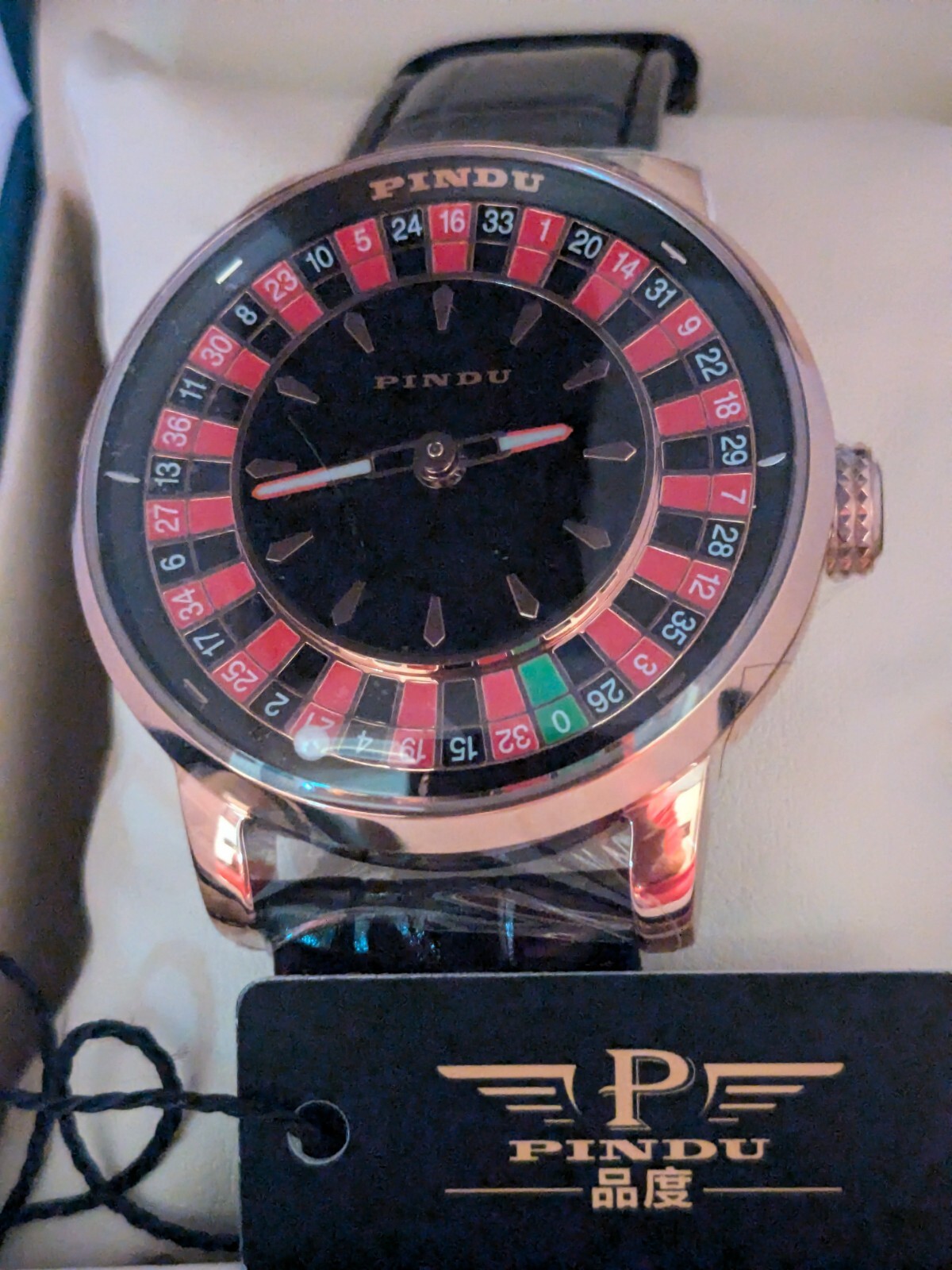 2024 PINDU Luxury Men’s Automatic Watch 5ATM Casino Tourbillon Rotating Roulette