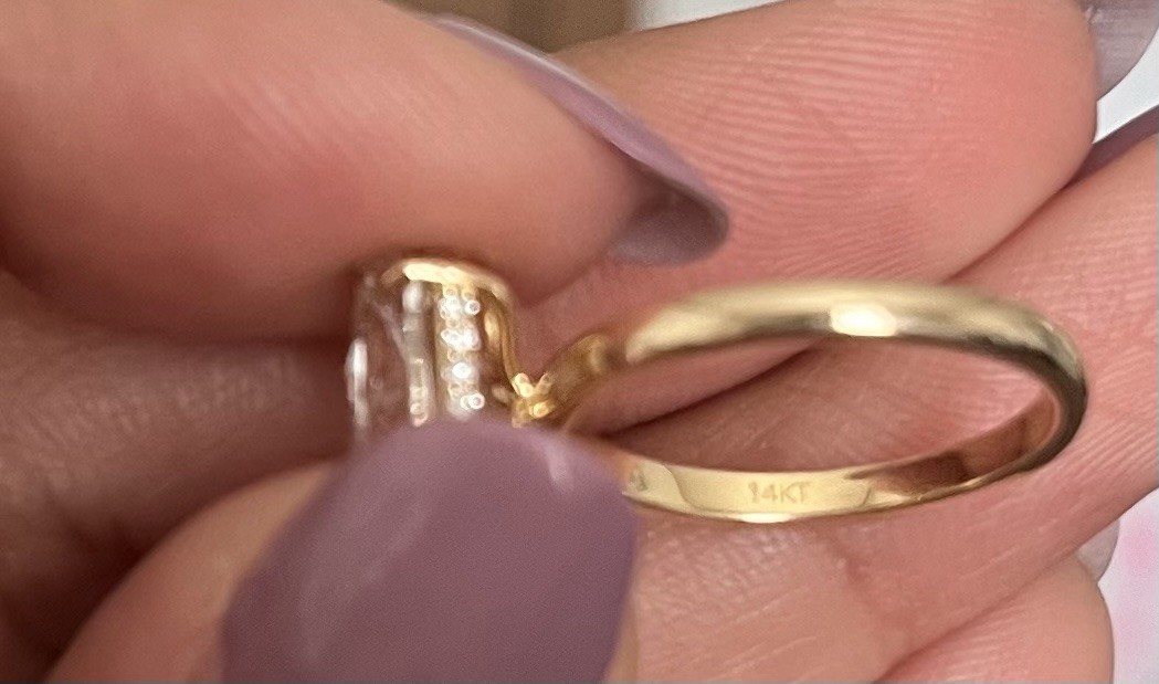 14k Yellow Gold Marquise White Diamond Prong Engagement Ring Women’s 6.5