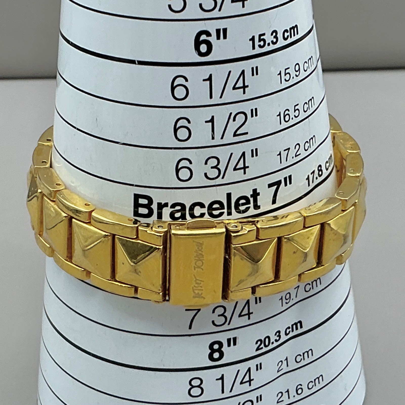 Betsey Johnson Watch Women Gold Tone Crystal Studded Pyramid Link NEW BATTERY