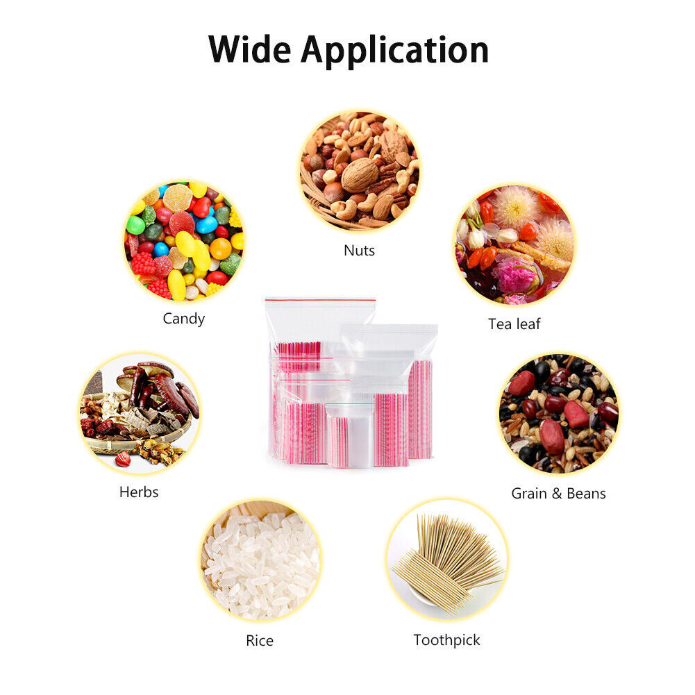 Packaging Self Seal Plastic 200Pcs Resealable Zip Lock Bags Clear Jewelry Poly