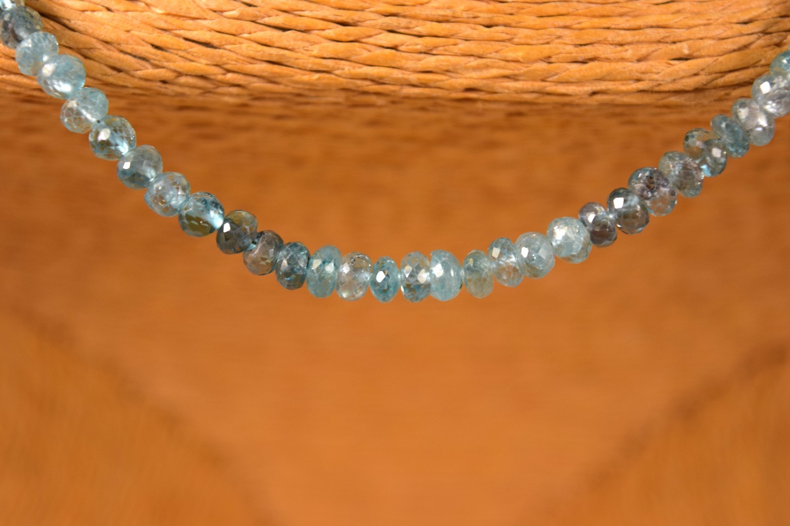 Zircon Chain Necklace 108.0ct.!! Blue Natural Jewellery Gemstone Healing Stone Necklace