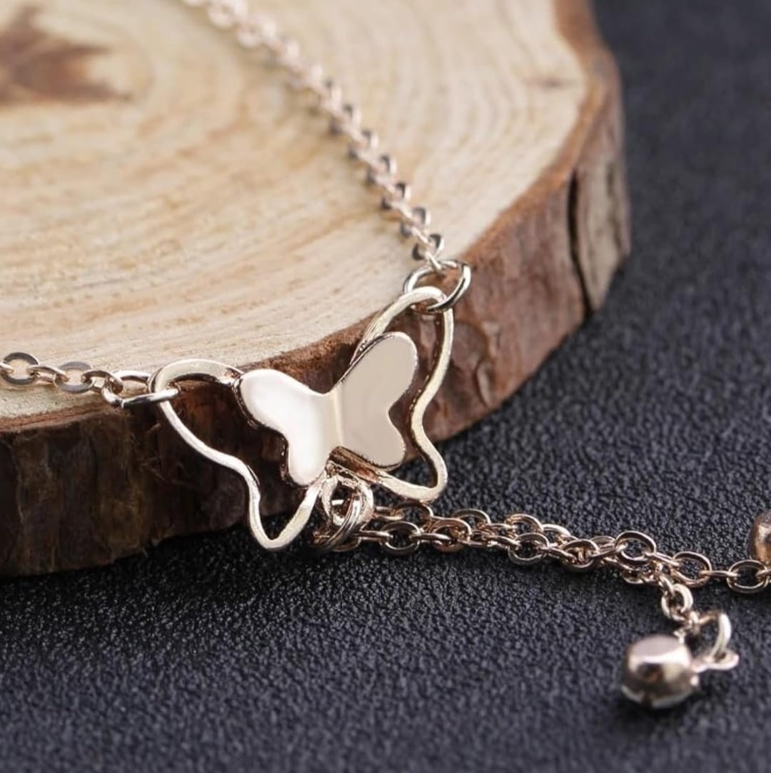 Indian bollywood butterfly shaped minimal anklet for women and girls