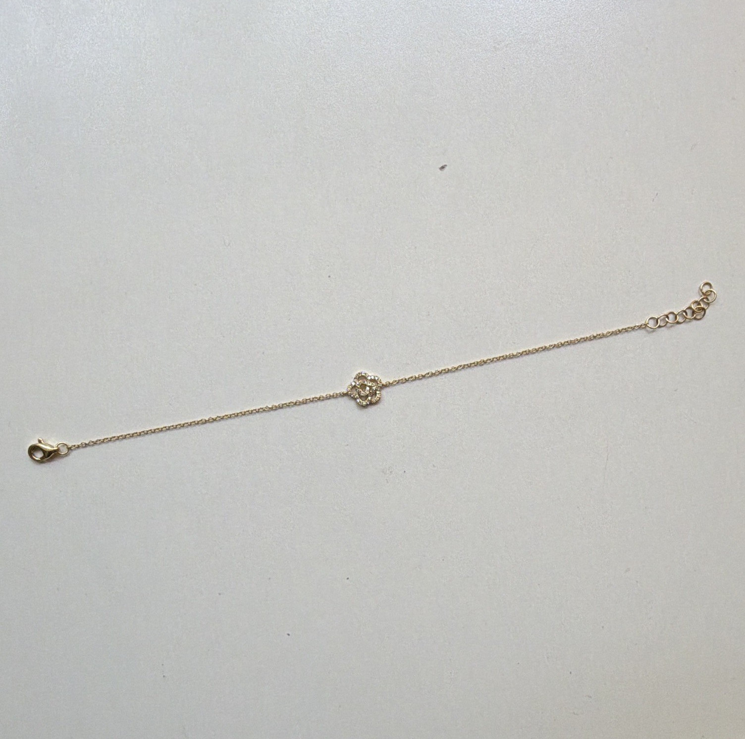 Gold Delicate Chain Bracelet with Small Center Charm, Lobster Clasp