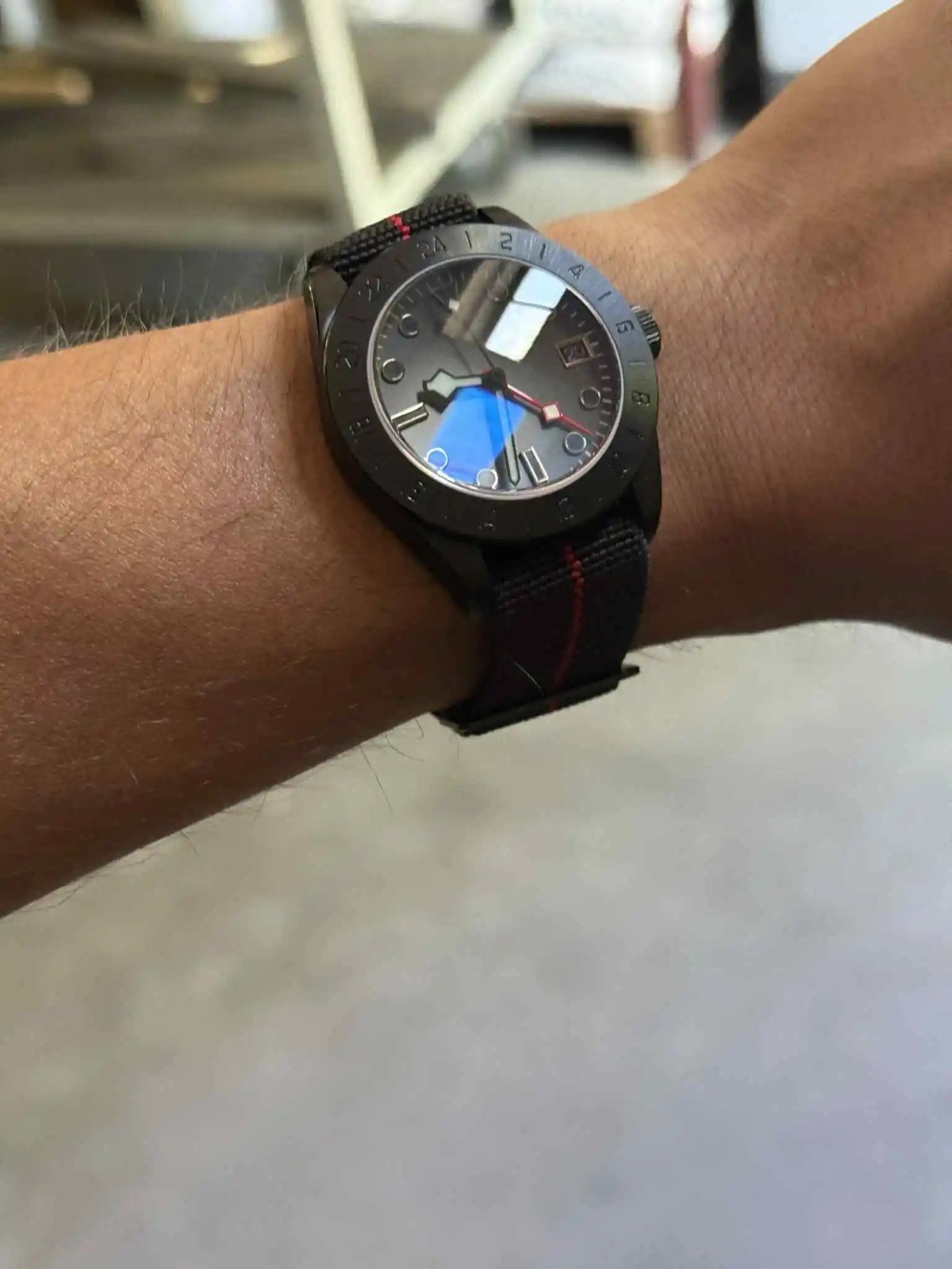 40mm Dive Watch Case PVD Black Finish Sapphire Crystal For NH34 NH35 NH36