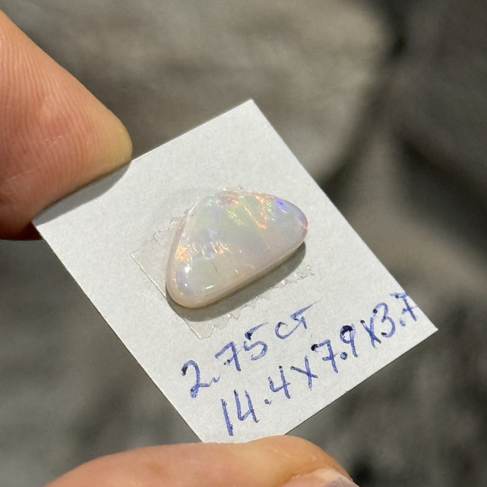 2.75ct 14.4×7.9×3.7mm Lightning Ridge Australian Crystal Opal Cabochon Gem