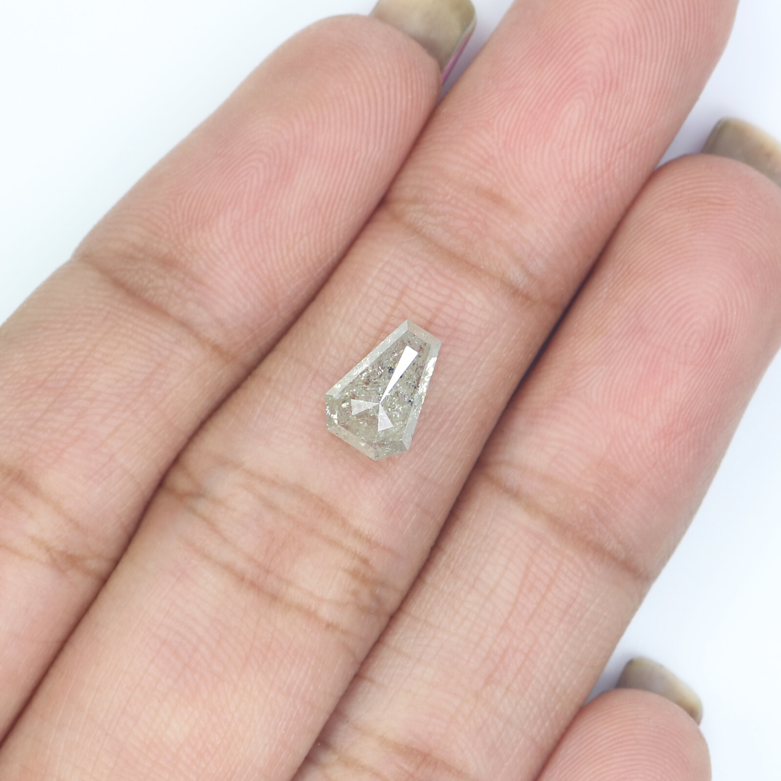 1.26 Ct Natural Loose Coffin Shape Diamond 7.90 MM Grey Color Diamond LQ2907