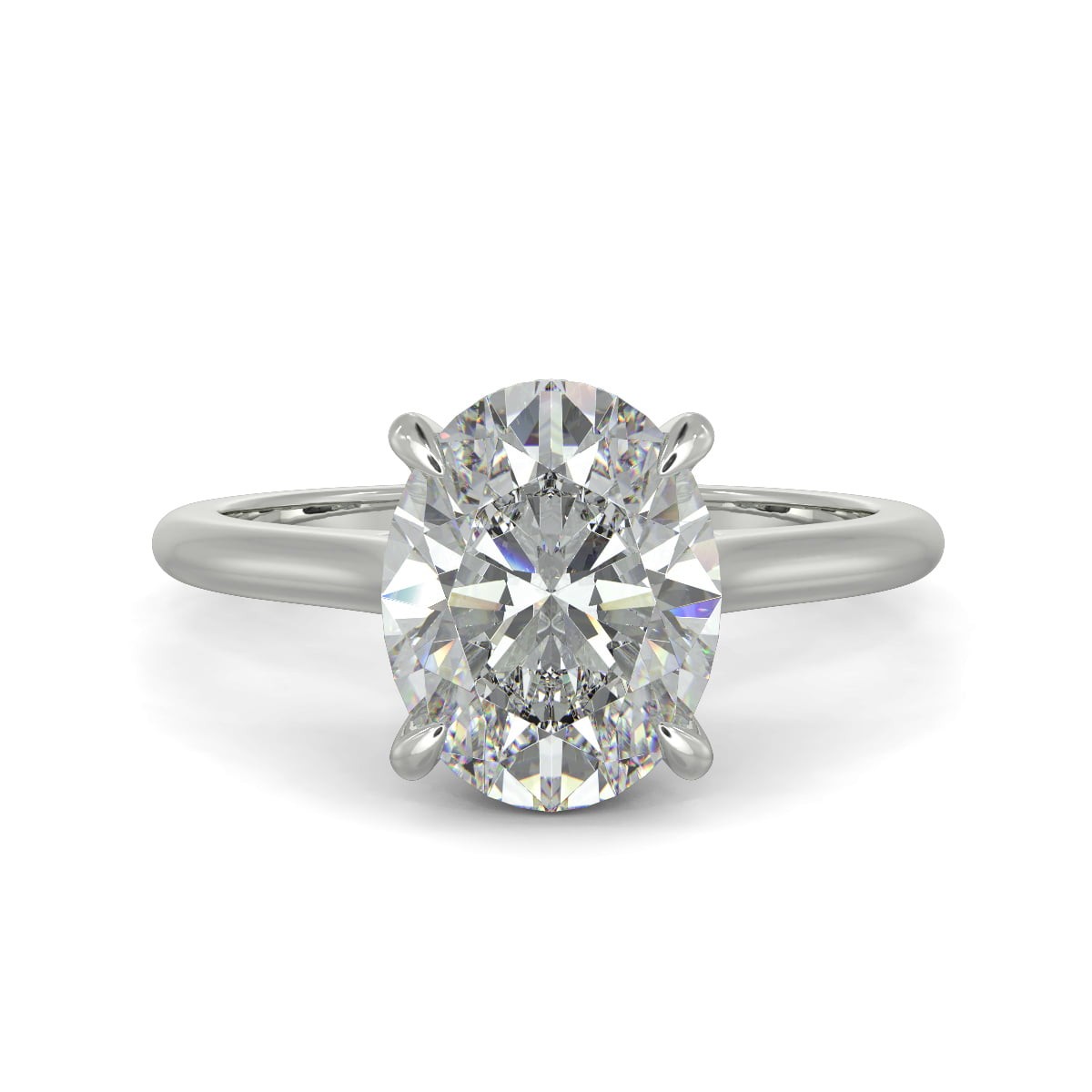 1.15 Ct Oval Cut Diamond Engagement Ring VS2 E White Gold 14k