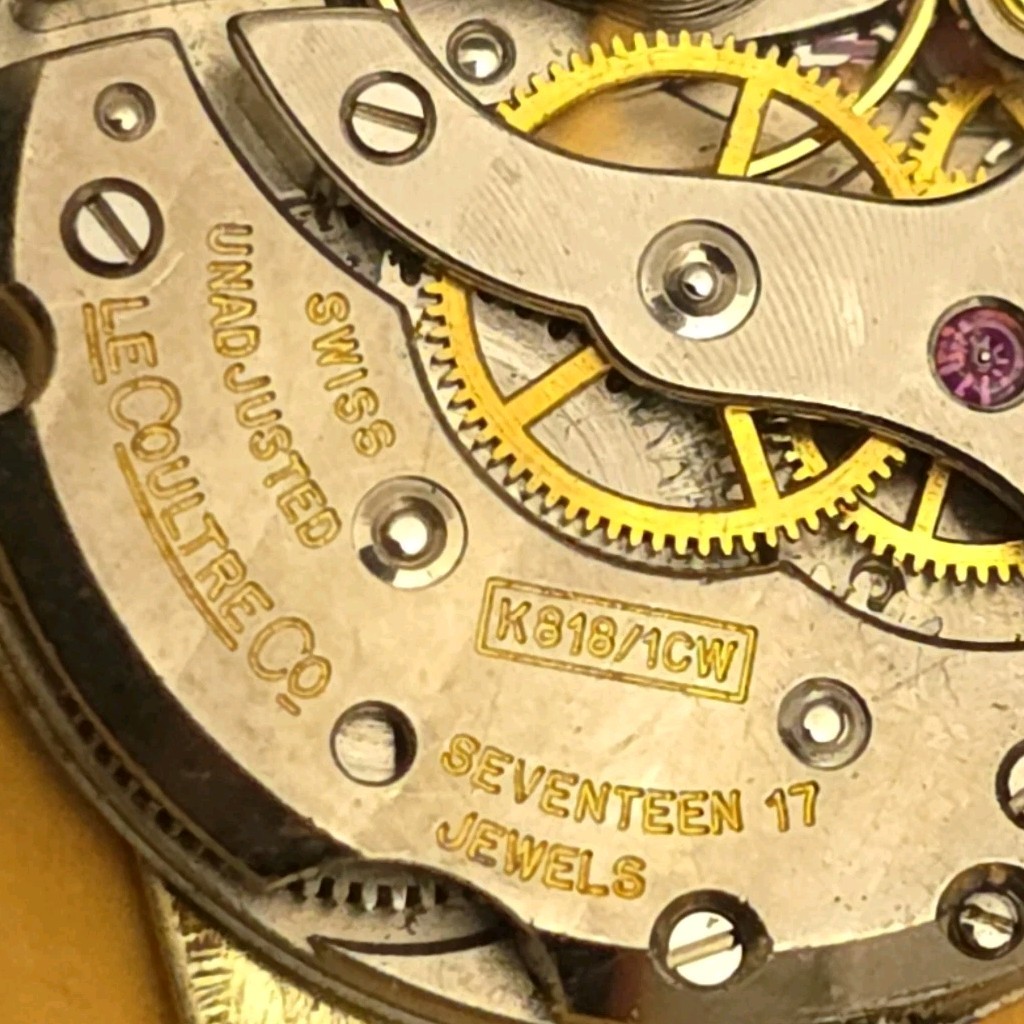 RP6 CLEAN MENS LECOULTRE VINTAGE WATCH MOVEMENT GOLD DIAL LE COULTRE K818 RUN A+