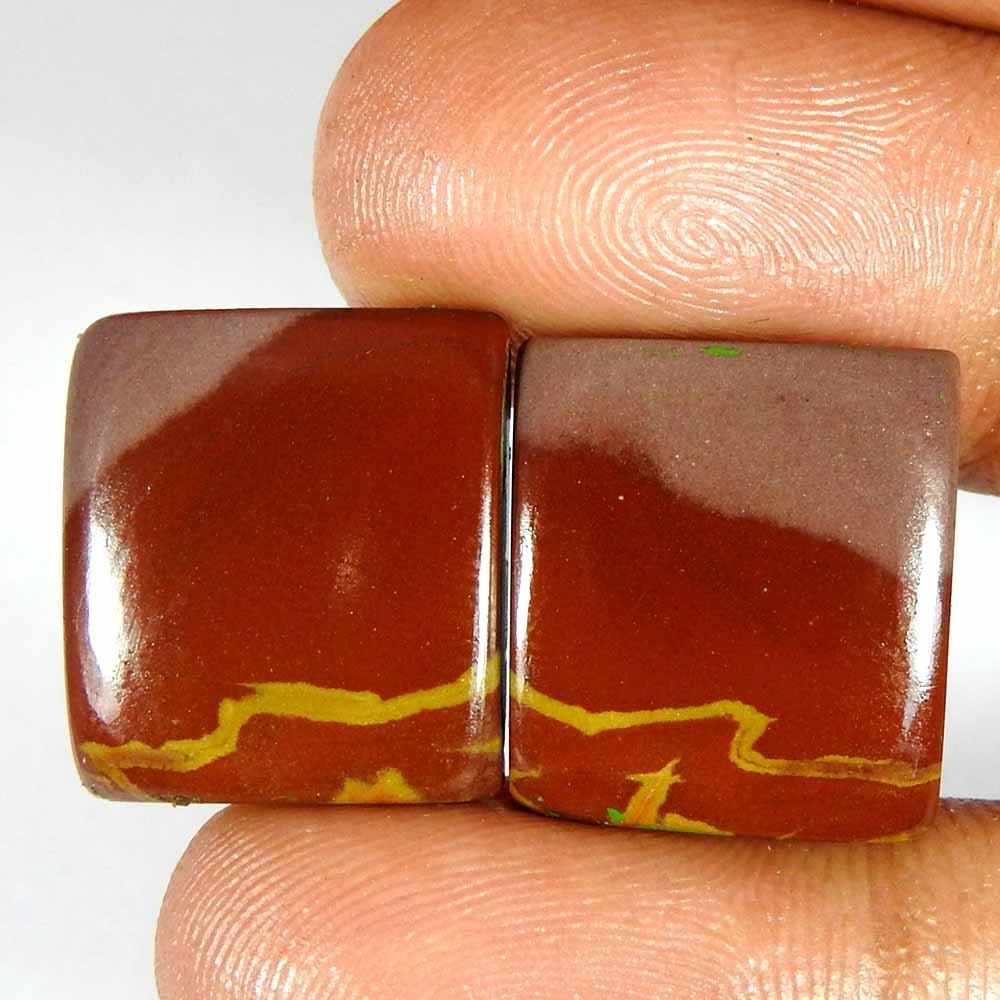22.40Cts100%Natural Noreena Jasper Cushion Pair Cabochon Loose Gemstone
