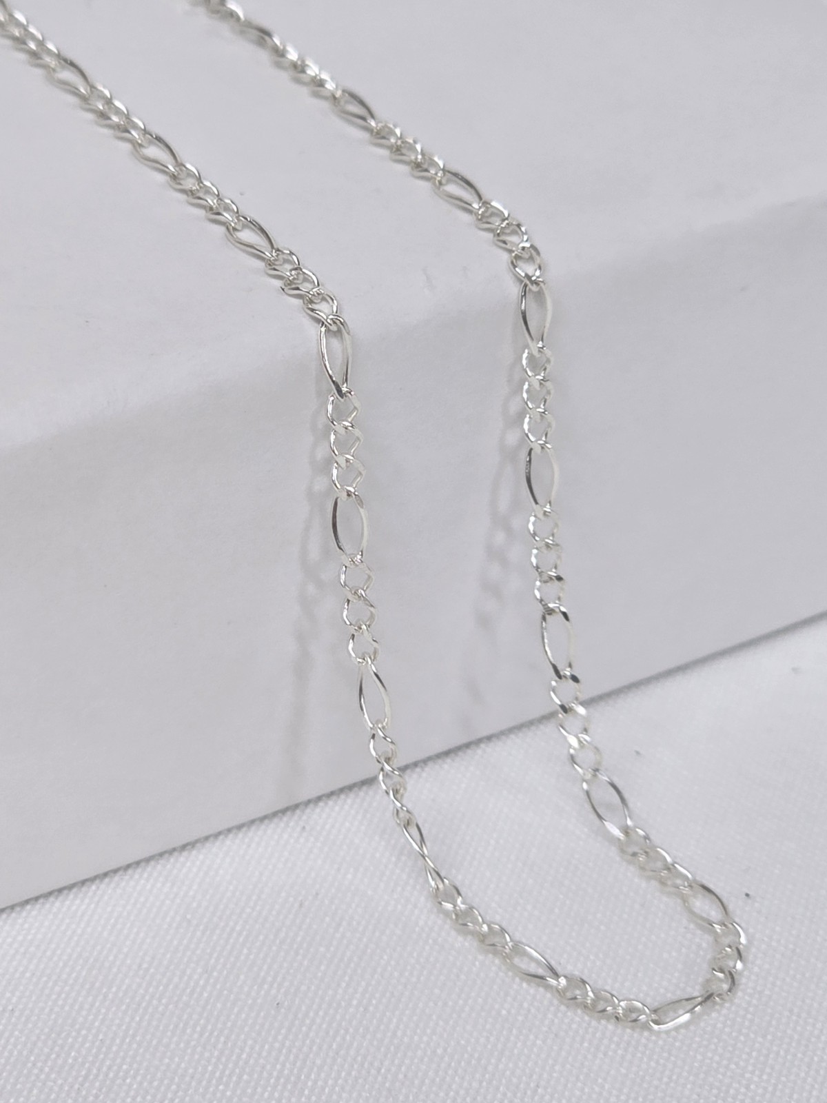 Cadena Figaro Plata 925 Mexican Sterling Silver Chain Necklace Unisex
