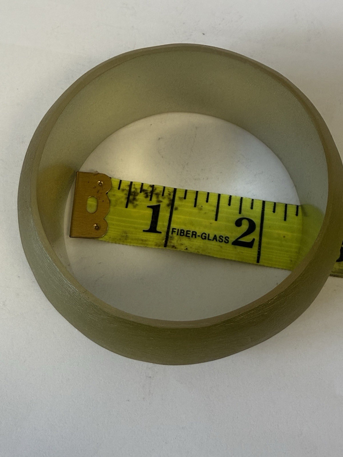 Beautiful Set Of 2 Retro Plexi Bangle/Bracelet Light Olive And Black Off Shape