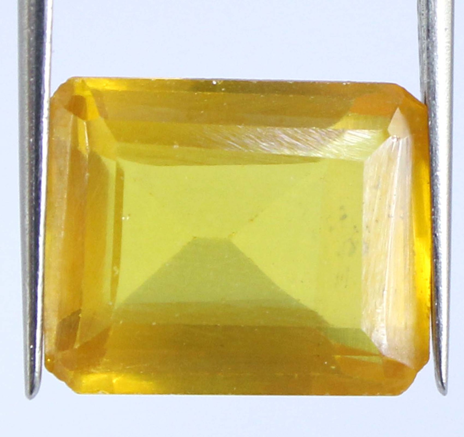 Yellow Spinel 11.35 Ct/12 mm Natural Emerald Cut Gemstone AGI Certified T10277