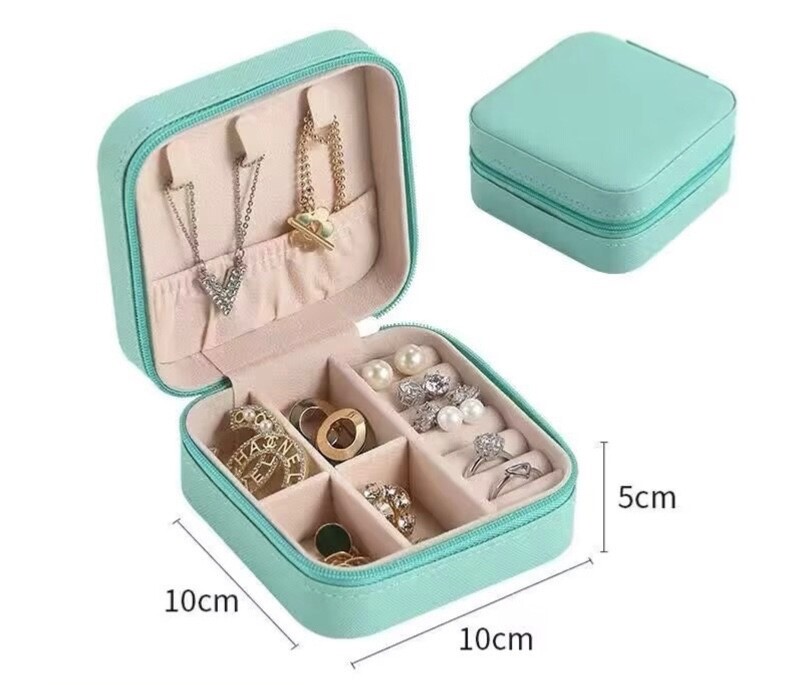 Small Travel Jewelry Box Organizer – Girls Women Gift Rings Earrings Necklaces J
