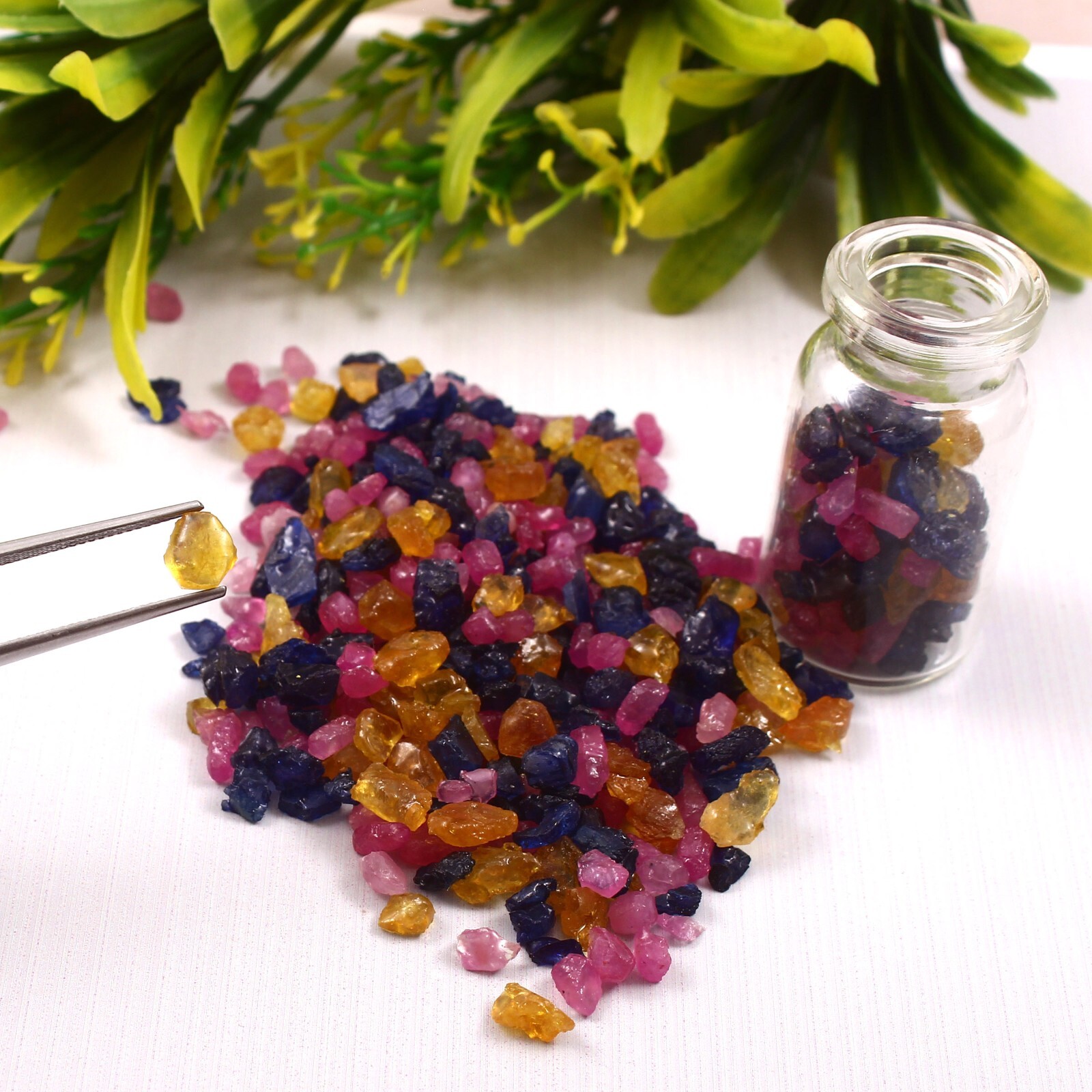 Natural Thailand Multi Mix Facet Grade Sapphire & Ruby Gemstone Rough Lot 200 Ct