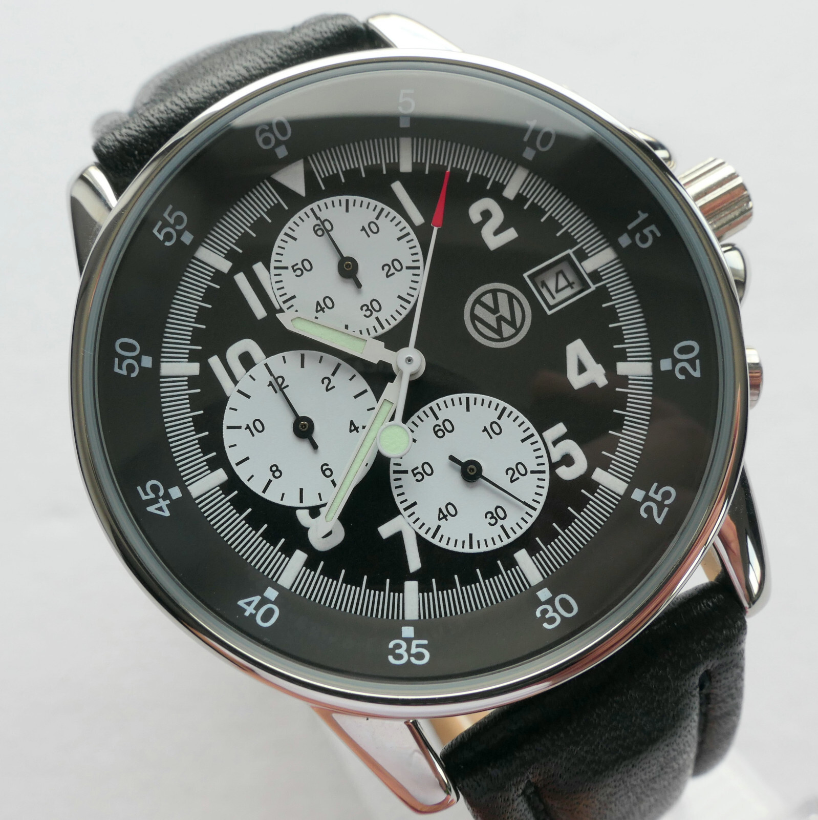 VW Volkswagen Classic Aviator Pilot Driver Sport Car Accessory Watch Chronograph
