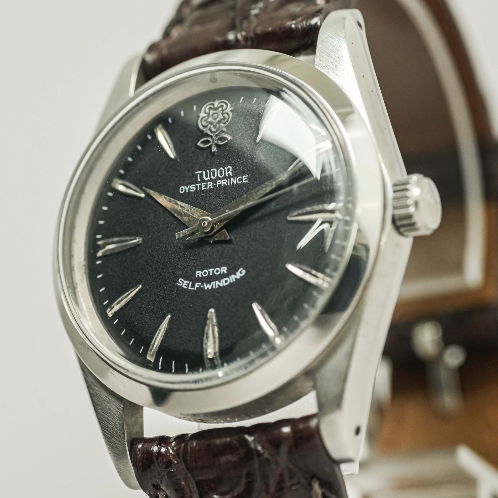 Big Rose *NEAR MINT* Vintage TUDOR Oyster Prince 7964 Automatic Black 34mm Men’s