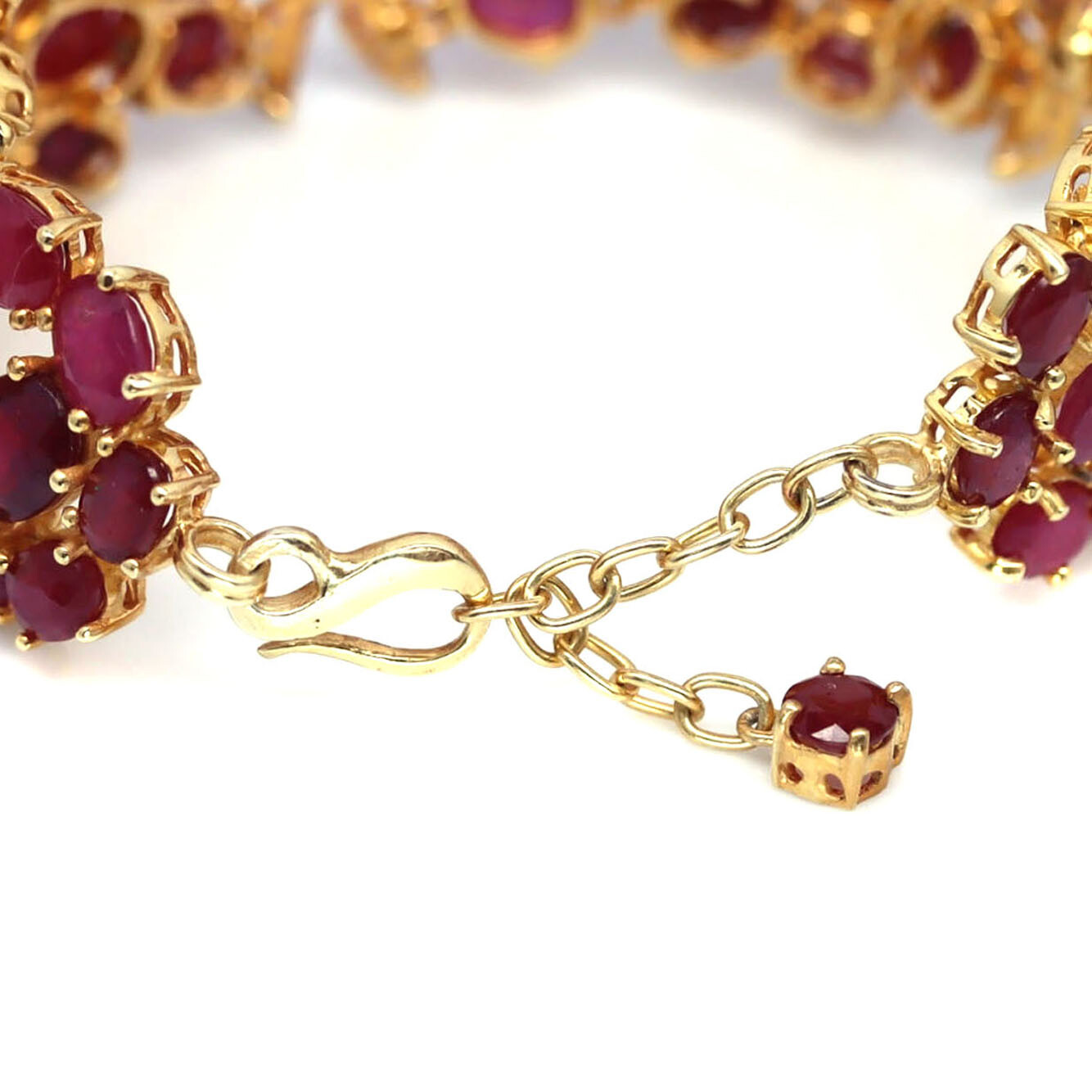 Red Ruby Bracelet 925 Sterling Silver Sapphire Zircon Statement 9.5