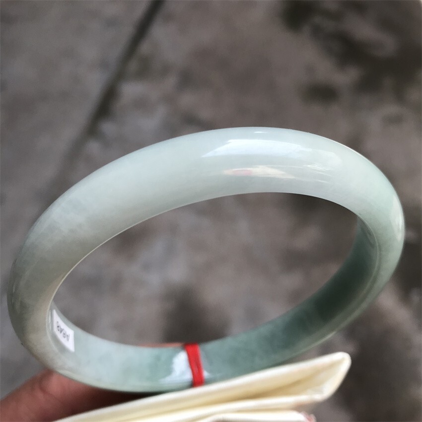 63.5mm Natural Ice Green Myanmar Jadeite Bracelet Emerald Jade Bracelet Bangle