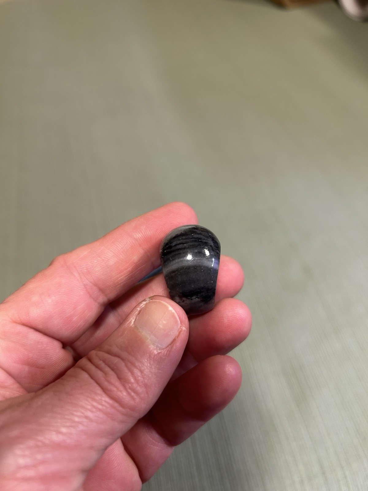 black gray white marbled Plastic Ring Similar To Black jadeite jade Sz 6
