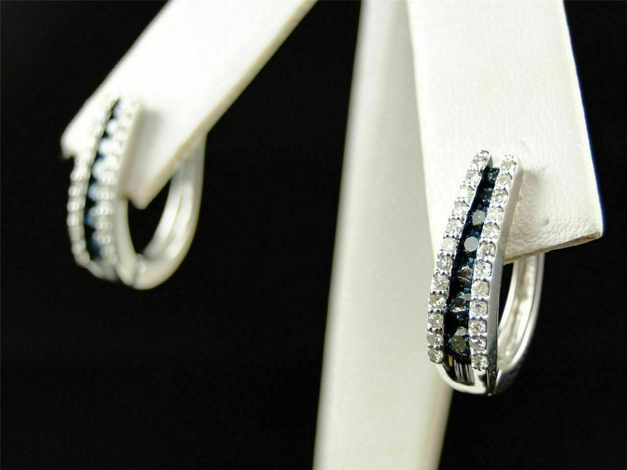 3.00 Ct Round Cut Natural Sapphire Diamond Earring 14k Solid White Gold Stud