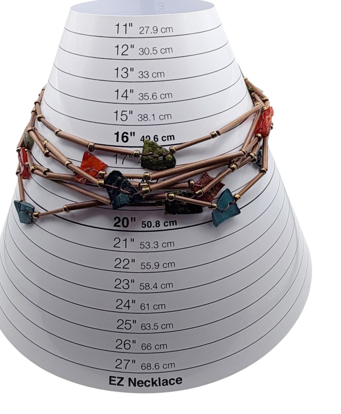 Tribal Boho 3 Strand Glass Wood Eco Necklace 34″ Botanical Harvest Philippines