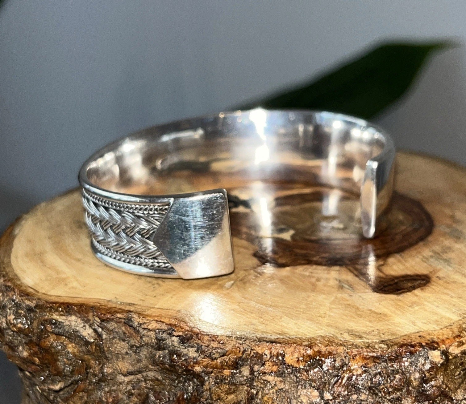 Vintage Sterling Silver 925 Braided Cuff / Bracelet 45 Grams Stamped 925