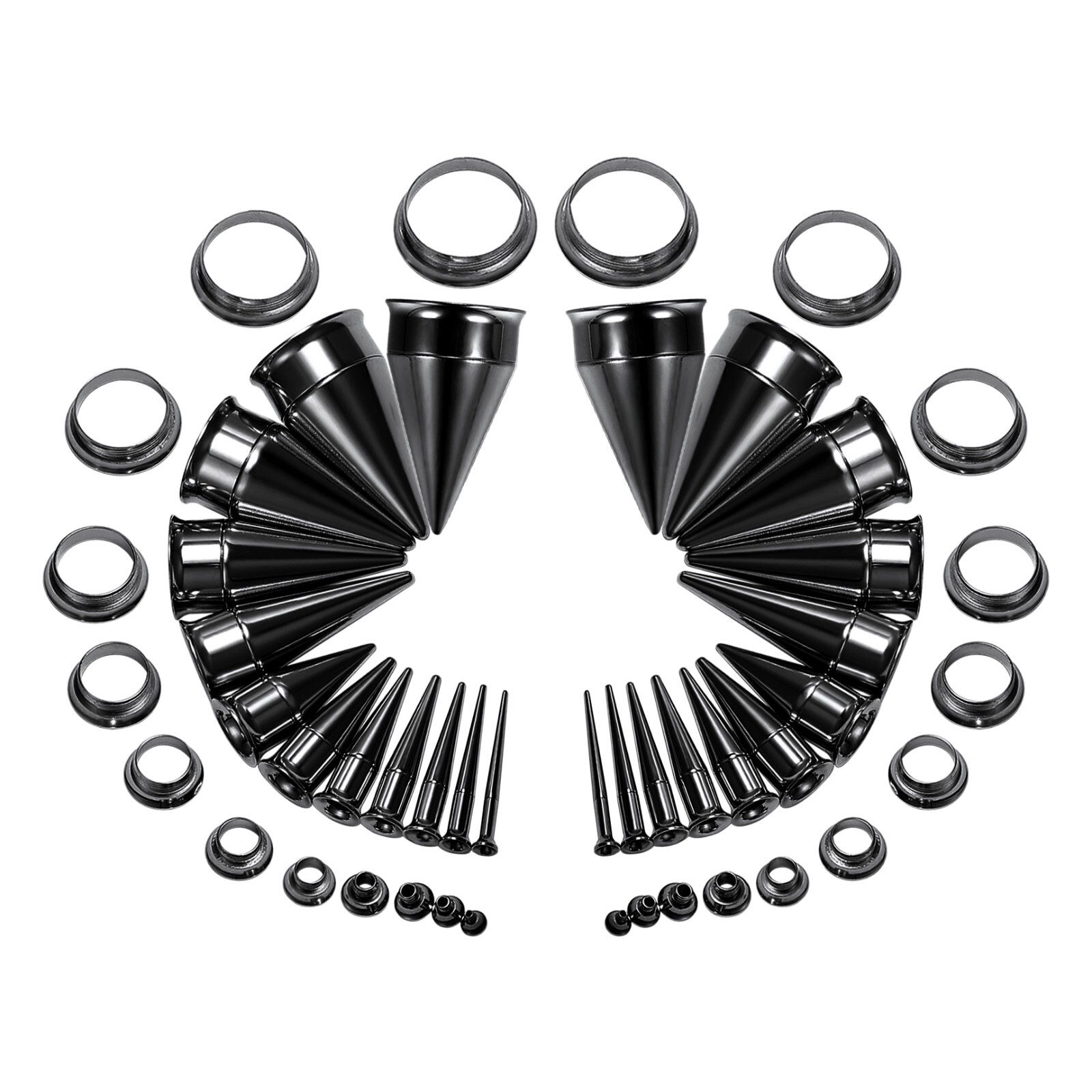 1 Pair 2-20mm Stainless Steel Ear Tapers 3 in 1 Double Flared Ear Plug Tunnels