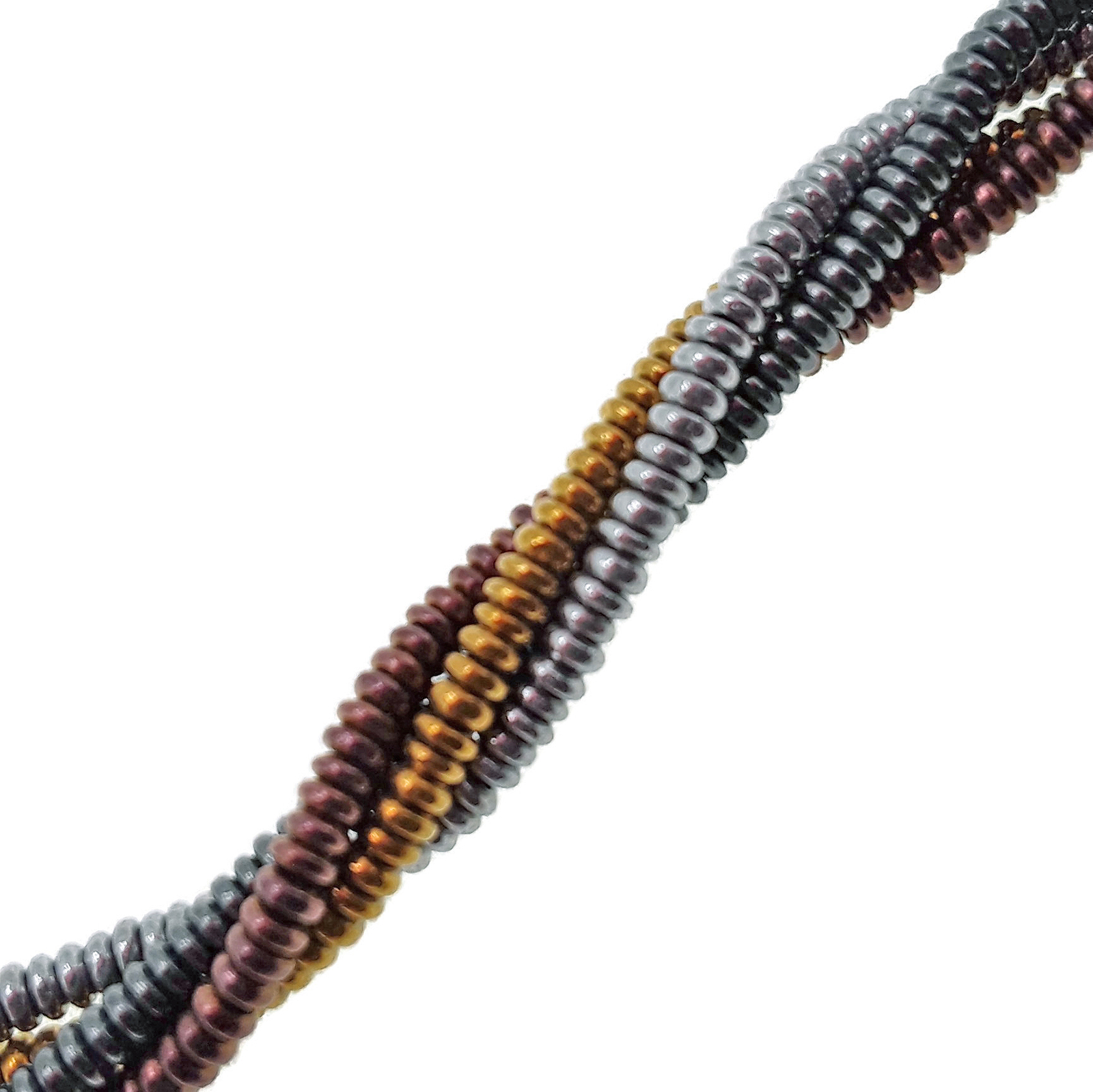 Gray/Gold/Silver/Copper Hematite Smooth Rondelle Discs Beads 1x2mm 15.5″ Strand