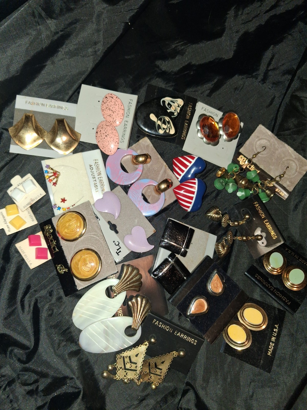 20 Pairs Of Fashion Earrings Prong Back NEW