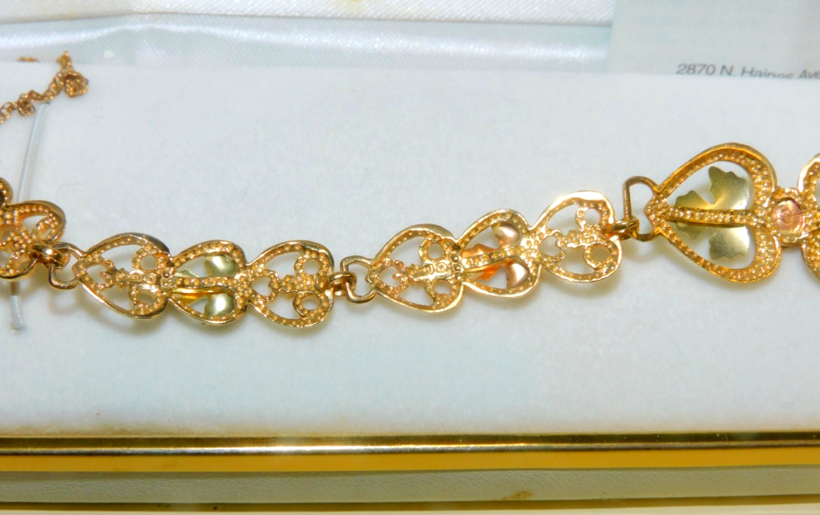 Black Hills Gold 10k Heart Rose Link Bracelet