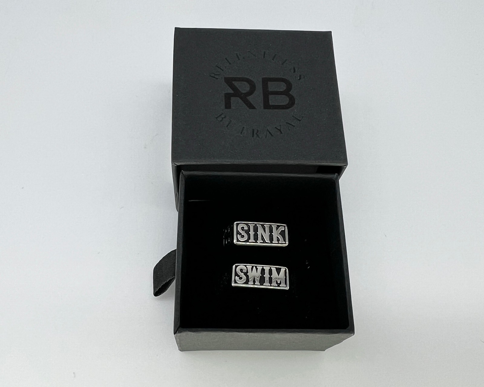 Relentless Betrayal Sink / Swim Ring Boxed Set Word Rings Unisex Size 9 HTF