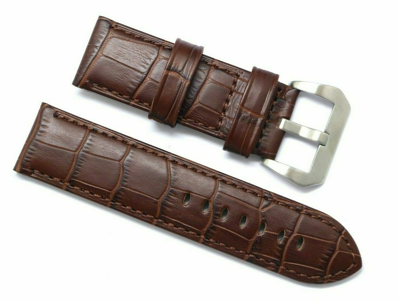 26mm Brown Croco Embossed Leather Replacement Men Watch Band – Invicta Lupah 26