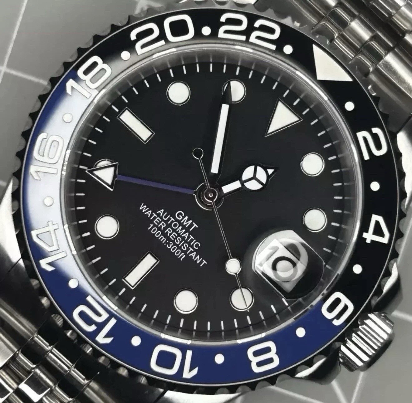 Custom 40mm “Batman/Batgirl” GMT Style Diver Mod Watch NH34 Automatic