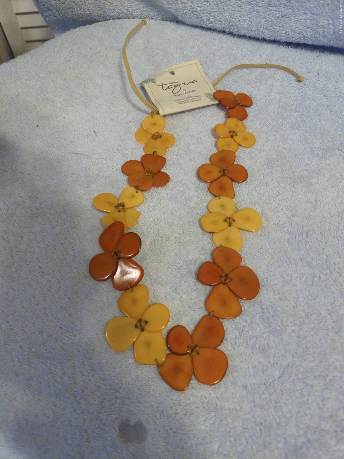 Tagua By Soraya Cedeno Flower Necklace New