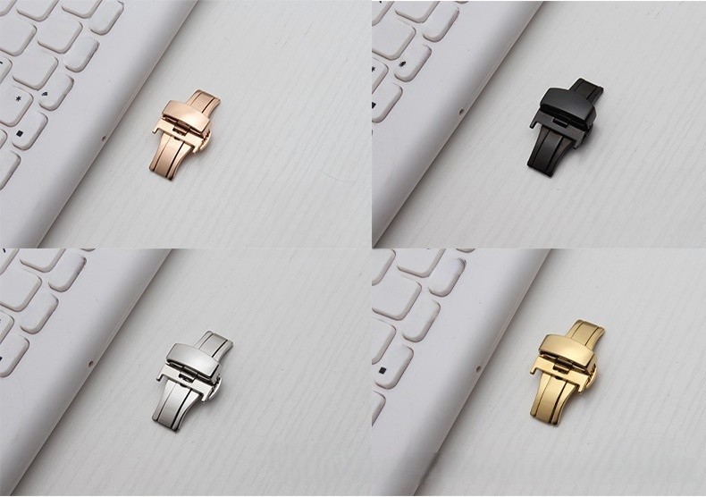 316L Stainless Steel Butterfly Deployment Clasp 18mm 20mm 22mm Watch Band Buckle