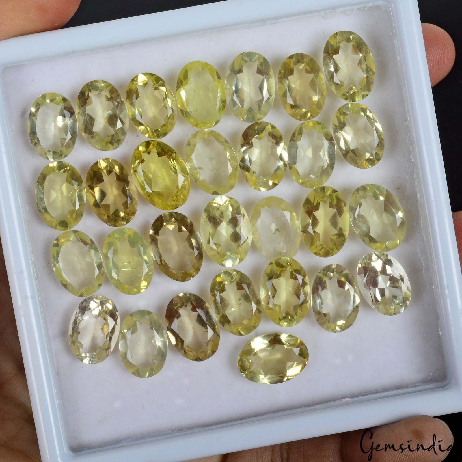 Certified 157 Ct Natural Untreated Lemon Citrine Quartz Oval Cut Gems Lot 13-15m