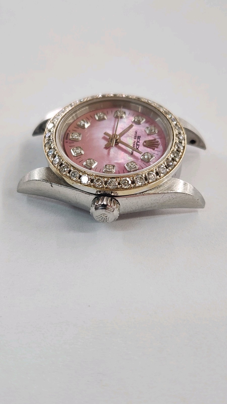 2000 Rolex Oyster Perpetual 76030 Ladies Watch 24mm SS Diamond Bezel