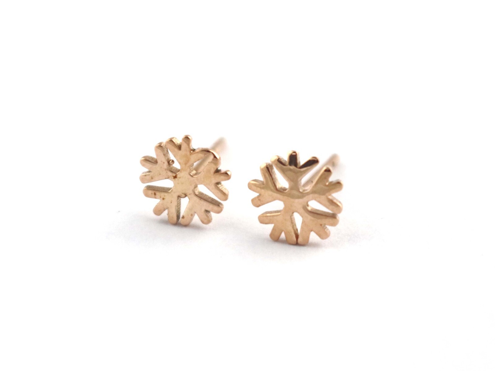 Snowflake Stud 925 Silver Rose Gold Dainty Earrings Birthday Graduation Gift