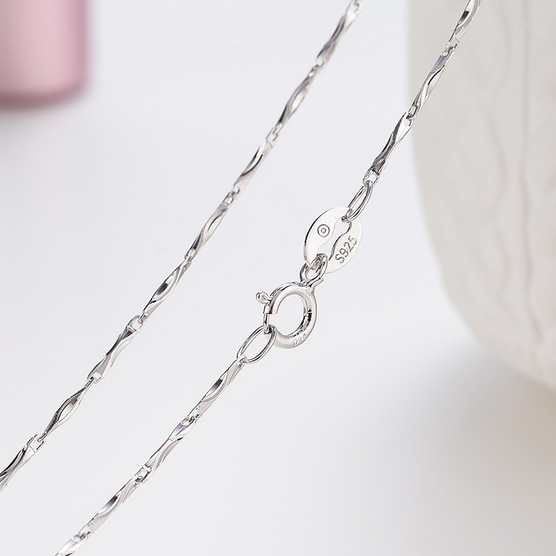 925 Sterling Silver Chain Necklace 45cm Women Layered Dainty Jewelry Gift