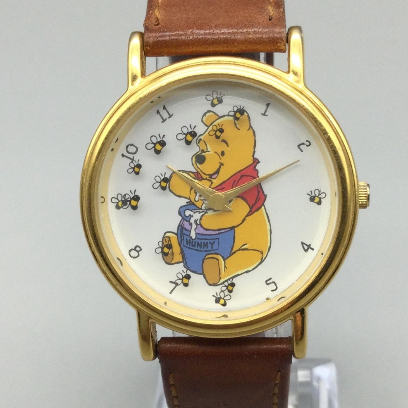 Vintage Disney Winnie The Pooh Womens Watch 35mm White Dial Leather New Battery