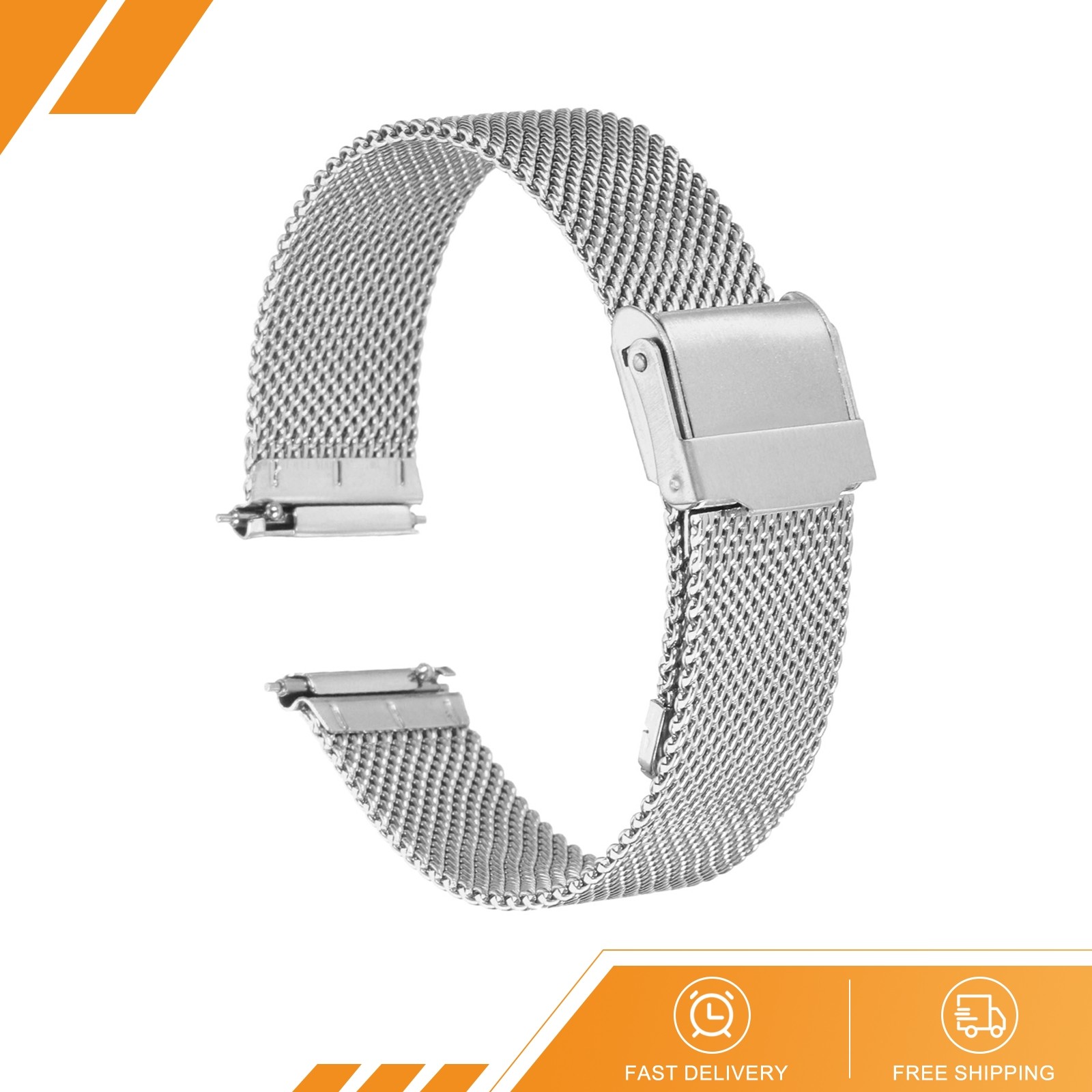 316L Stainless Steel Mesh Watch Band 17mm Quick Release Adjust Straps Silver New