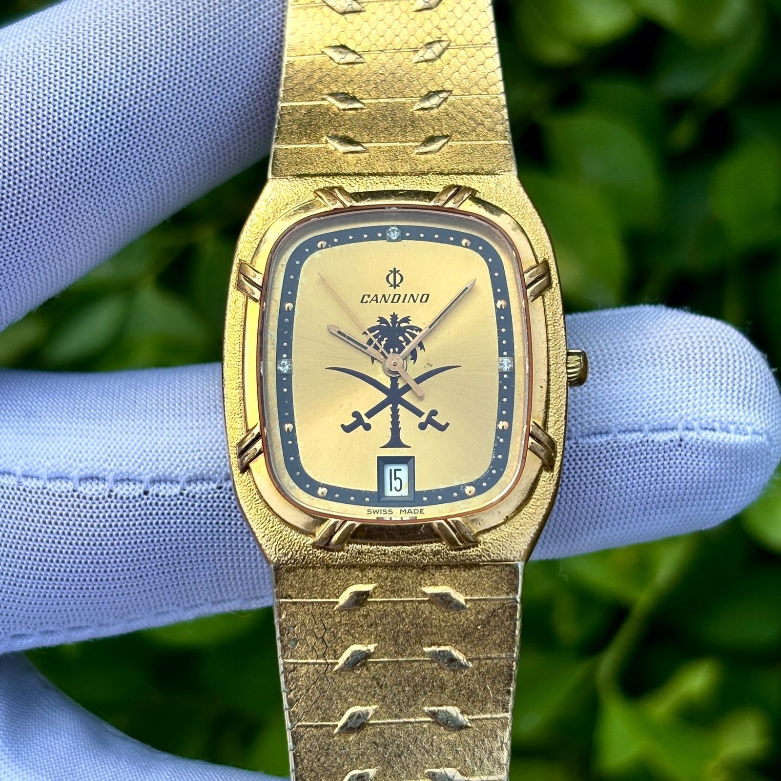 Rare Vintage Candino Saudi Arabia Logo Sapphire Crystal Swiss Men’s Quartz Watch